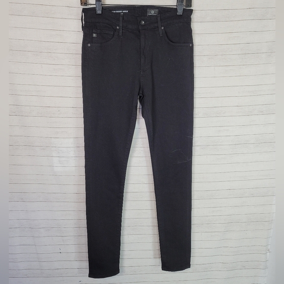 Ag ADRIANO GOLDSCHMIED THE FARRAH HIGH RISE SKINNY ANKLE JEANS IN BLACK, SZ 26 - Picture 11 of 15